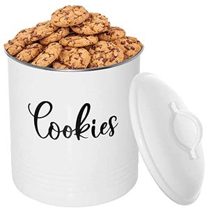 Farmhouse Cookie Jar - Rustic Canister With Lid For Cookies