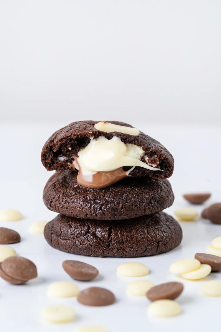Chocolate Chip Cookie Recipe - Cream Cheese Stuffed Double Chocolate Chip Cookies
