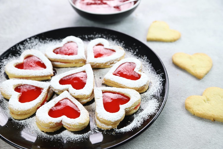 Cookies Recipe - Strawberry Jam Heart Cookies