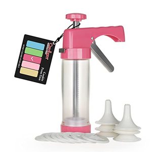 Cambom Clear Cookie Press Gun Kit With 16 Discs And 6 Icing Tips